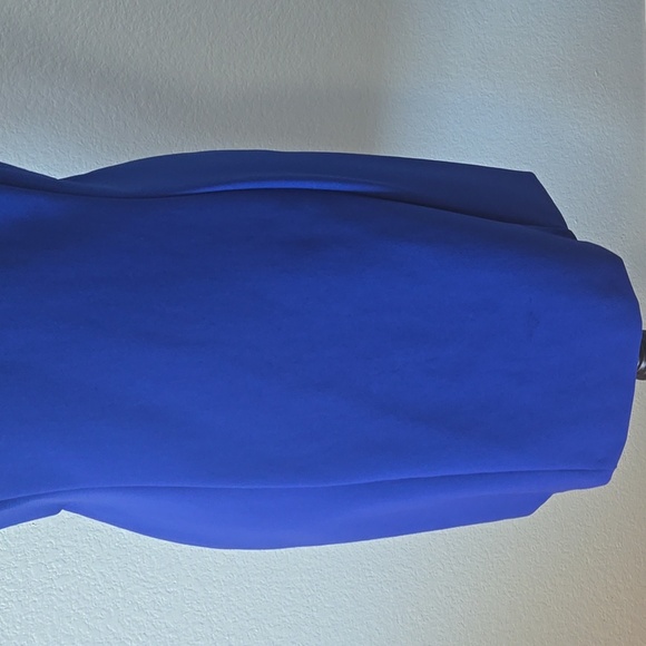 ZARA WOMAN Royal Blue Mini Dress Back Zip Sleeveless Deep V Neck & Back Sz Large - Picture 3 of 14